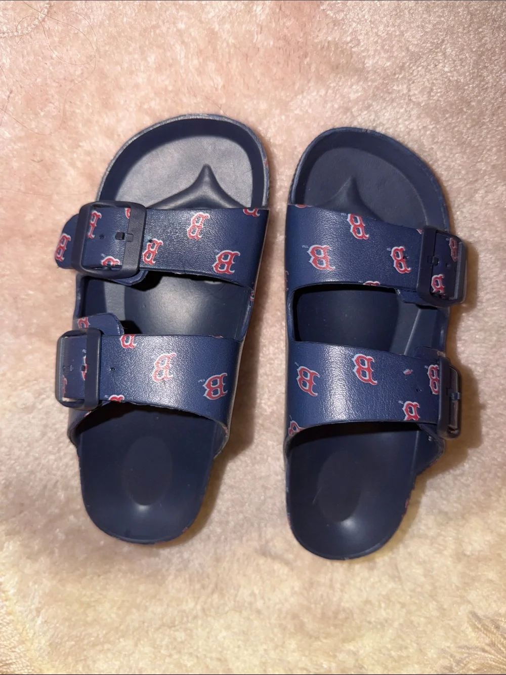 Size Small Kids Red Sox sandals never worn